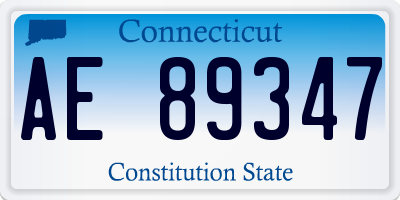 CT license plate AE89347