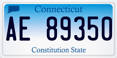 CT license plate AE89350