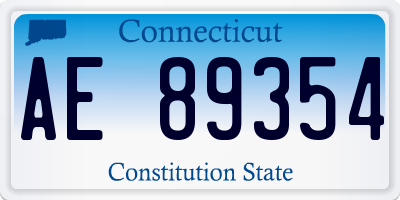 CT license plate AE89354