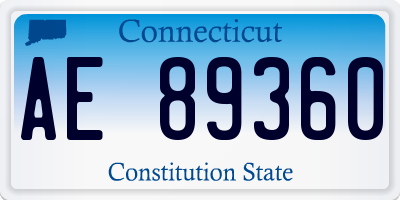 CT license plate AE89360