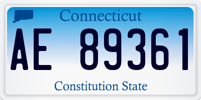 CT license plate AE89361