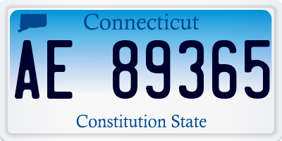 CT license plate AE89365