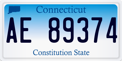 CT license plate AE89374