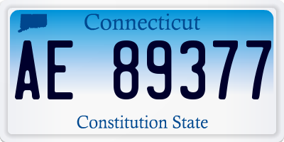 CT license plate AE89377