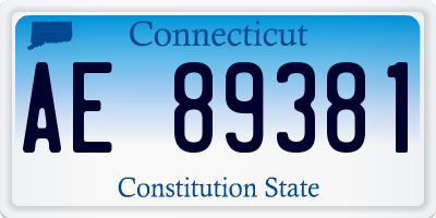 CT license plate AE89381