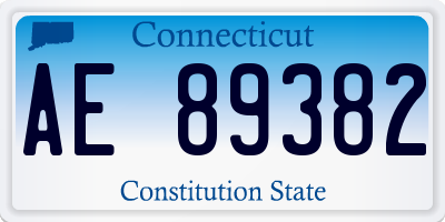 CT license plate AE89382
