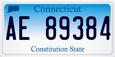 CT license plate AE89384