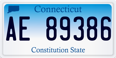 CT license plate AE89386