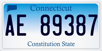 CT license plate AE89387