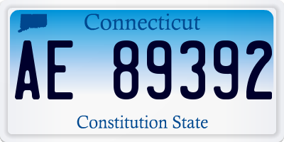 CT license plate AE89392