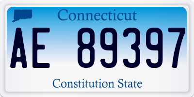 CT license plate AE89397