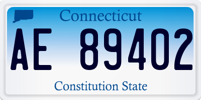 CT license plate AE89402