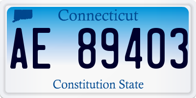 CT license plate AE89403