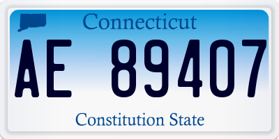 CT license plate AE89407