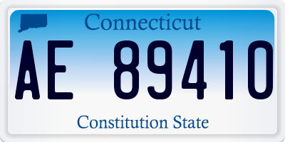 CT license plate AE89410