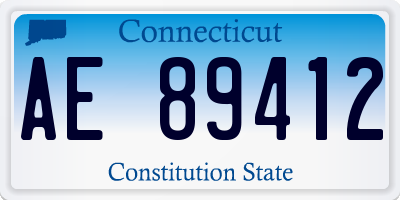 CT license plate AE89412