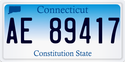 CT license plate AE89417