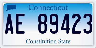 CT license plate AE89423