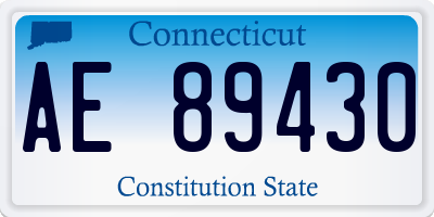 CT license plate AE89430