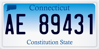 CT license plate AE89431