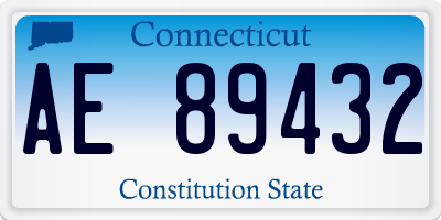 CT license plate AE89432