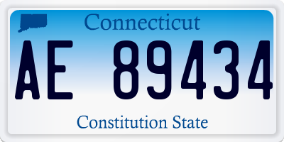 CT license plate AE89434