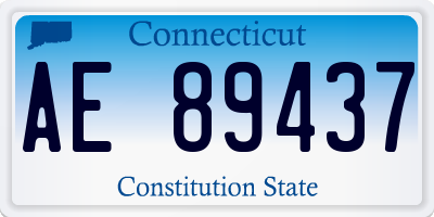 CT license plate AE89437