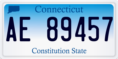 CT license plate AE89457