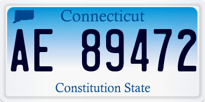 CT license plate AE89472