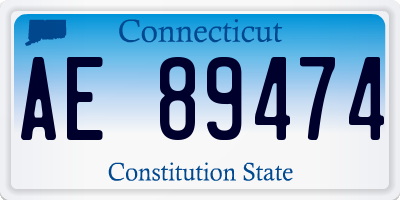 CT license plate AE89474