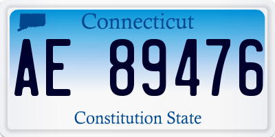 CT license plate AE89476