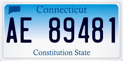 CT license plate AE89481