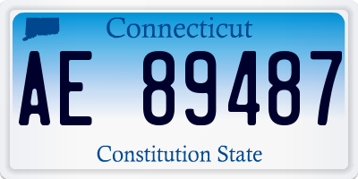 CT license plate AE89487