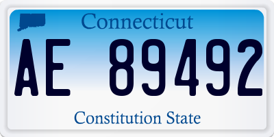 CT license plate AE89492