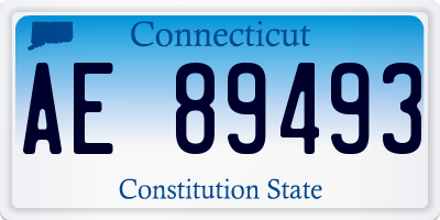 CT license plate AE89493