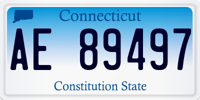 CT license plate AE89497