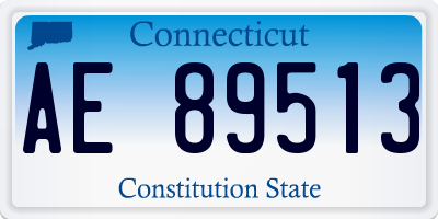 CT license plate AE89513