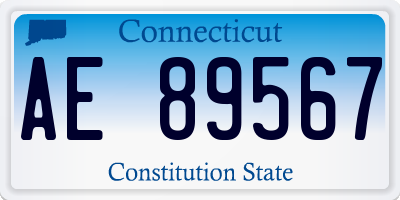 CT license plate AE89567