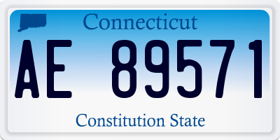 CT license plate AE89571