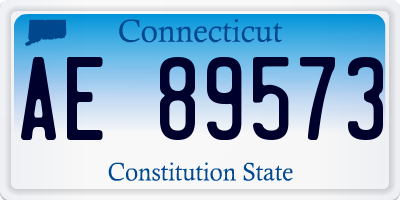 CT license plate AE89573