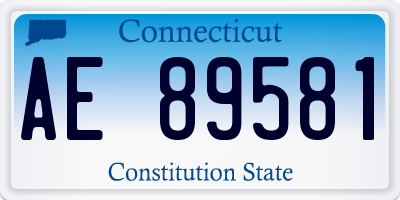 CT license plate AE89581