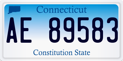 CT license plate AE89583