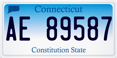 CT license plate AE89587