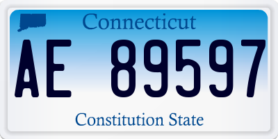 CT license plate AE89597