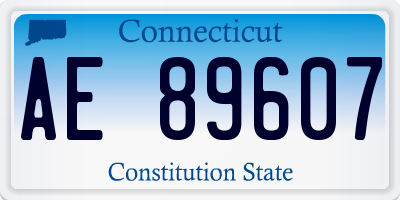 CT license plate AE89607