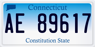 CT license plate AE89617