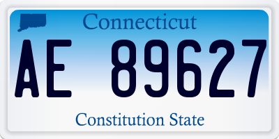CT license plate AE89627