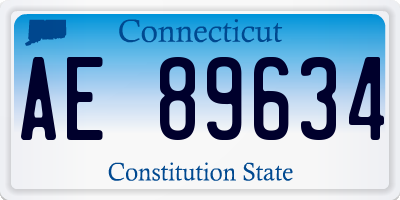 CT license plate AE89634