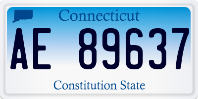 CT license plate AE89637