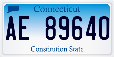 CT license plate AE89640